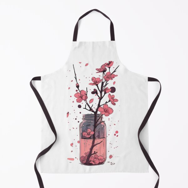 Item preview, Japanese Sakura Flowers in Glass Bottle Aesthetic Watercolor Art Vintage Cherry Blossom Illustration designed and sold by ZyloPrints.