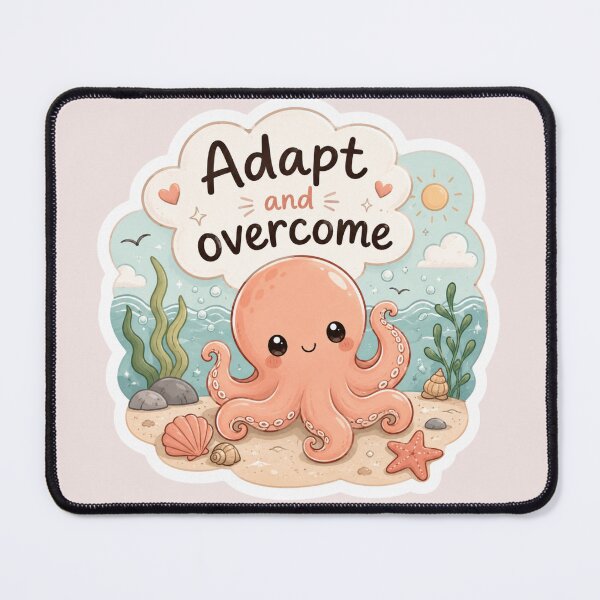 Item preview, Adapt and Overcome Cute Octopus Sticker designed and sold by Snikdha.