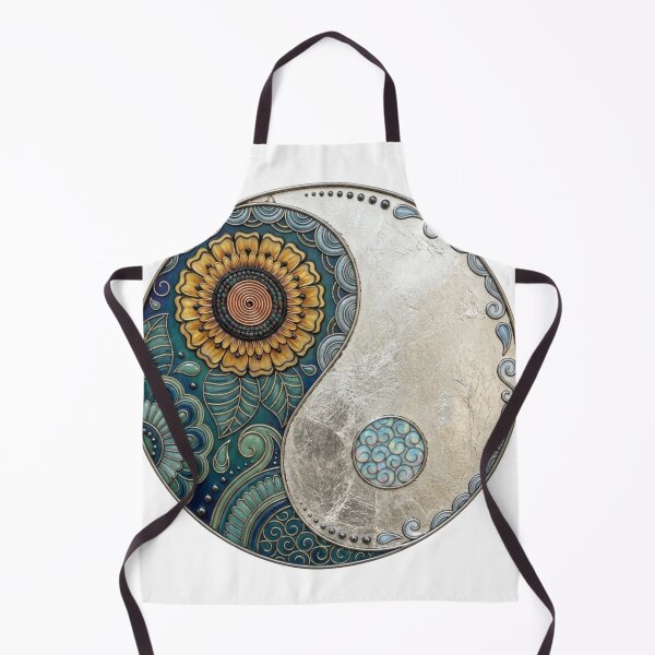 Item preview, Floral Yin Yang Mandala - Sunflower & Teal Zen Art designed and sold by DoodleIntricate.