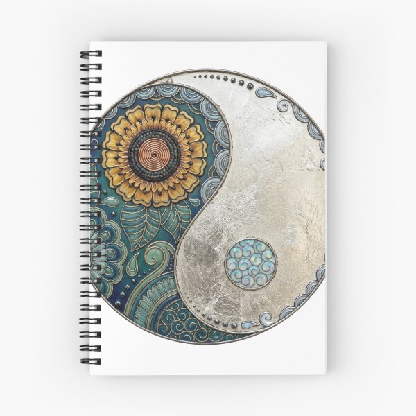 Item preview, Floral Yin Yang Mandala - Sunflower & Teal Zen Art designed and sold by DoodleIntricate.