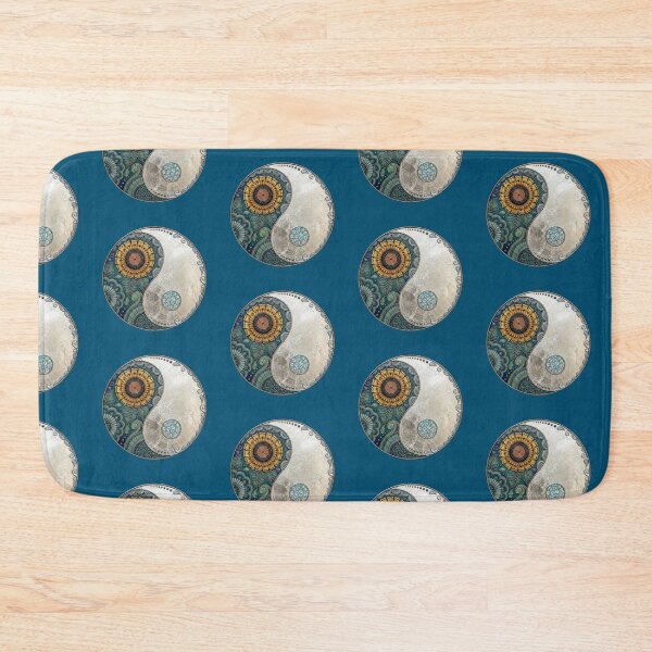Item preview, Floral Yin Yang Mandala - Sunflower & Teal Zen Art designed and sold by DoodleIntricate.