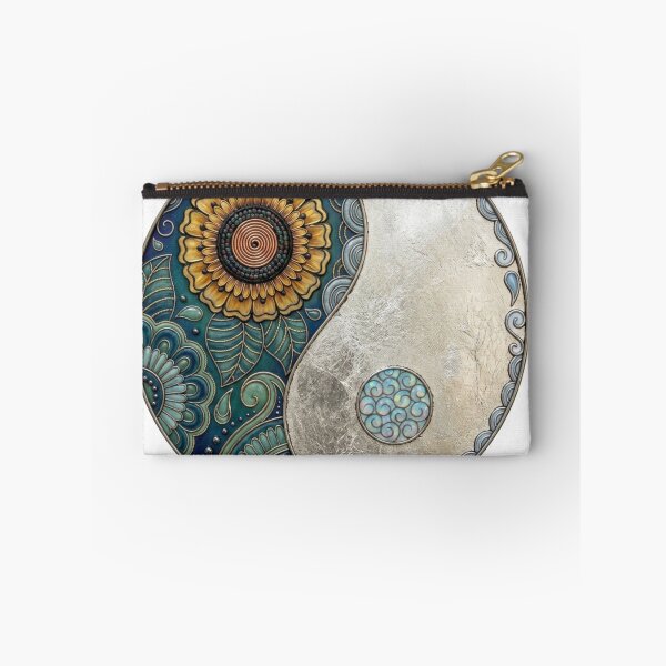 Item preview, Floral Yin Yang Mandala - Sunflower & Teal Zen Art designed and sold by DoodleIntricate.