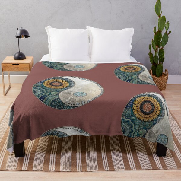 Item preview, Floral Yin Yang Mandala - Sunflower & Teal Zen Art designed and sold by DoodleIntricate.