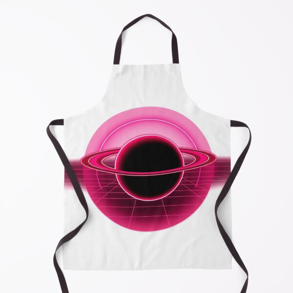 Aperçu de l'œuvre Saturn Synthwave - T-shirt au style graphique moderne créée et vendue par QuirkThreadsCo.
