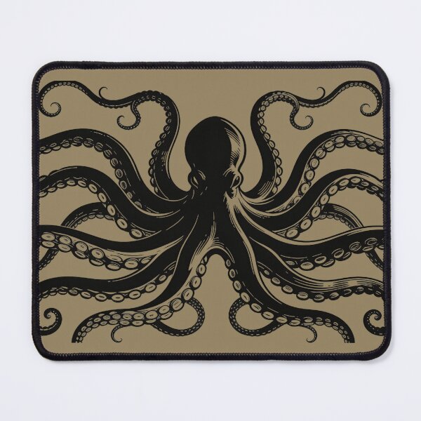 Item preview, Vintage Octopus Illustration – Black Engraving Style designed and sold by KiraChie.