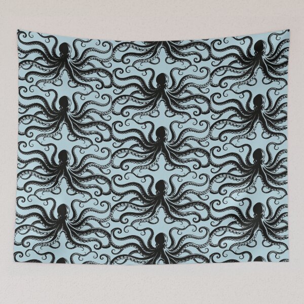Item preview, Vintage Octopus Illustration – Black Engraving Style designed and sold by KiraChie.
