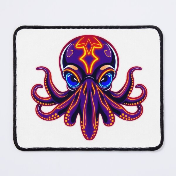 Item preview, Octopus Synthwave Neon - Modern Graphic Art Hoodie designed and sold by QuirkThreadsCo.
