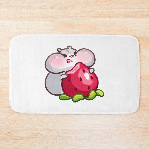 Item preview, Strawberry Hamster Eating Sweet Fruit Illustration designed and sold by StrawberHamster.