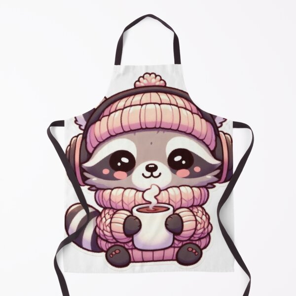 Item preview, Cozy Raccoon with Headphones & Hot Cocoa | Cute Kawaii designed and sold by vigzhifushions.