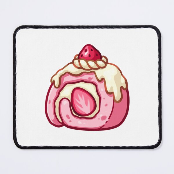 Item preview, Strawberry Hamster Swiss Roll Cake Kawaii Art designed and sold by StrawberHamster.