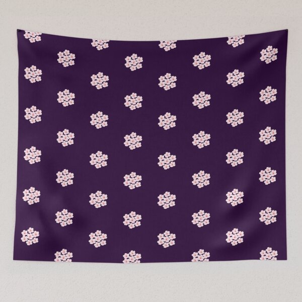 Item preview, Aesthetic Dark Purple Sakura Floral Pattern designed and sold by Jyoti-Quotes.