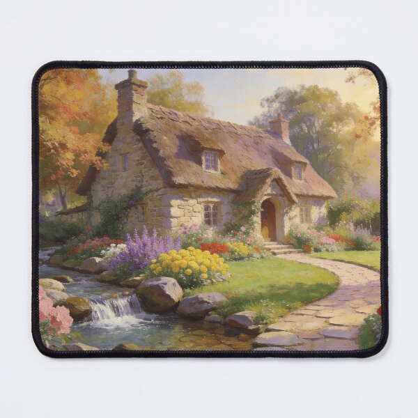 Item preview, Golden Autumn Cottage by the Stream designed and sold by BlareBlare.