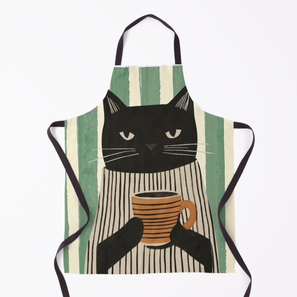 Item preview, Grumpy Black Cat with Coffee – Cozy Morning Vibes designed and sold by UUniqueIImprint.