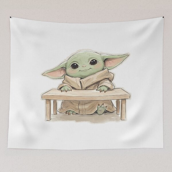 Item preview, BABY YODA WOODEN TABLE designed and sold by LIS AND MELIVERSO.