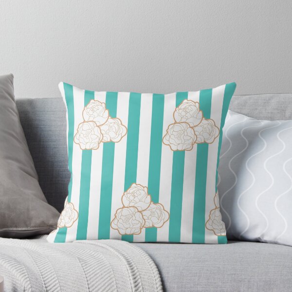 Item preview, Peonies on Stripes designed and sold by prynadd / Alena's Magic Patterns.
