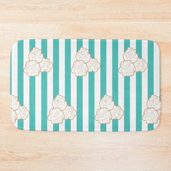 Item preview, Peonies on Stripes designed and sold by prynadd / Alena's Magic Patterns.