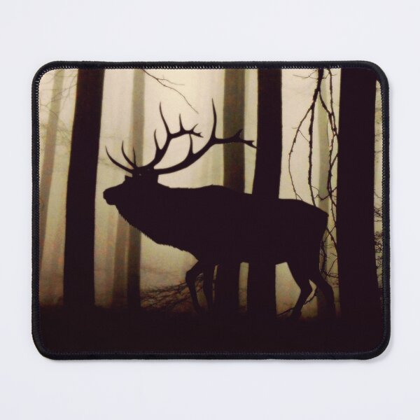 Item preview, Majestic stag in a winter forest in warm brown and grey tones designed and sold by PureHopeStudio.
