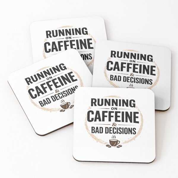 Item preview, Vintage Coffee Shirt for Coffee Lovers | Running On Caffeine & Bad Decisions designed and sold by SoulFlex.