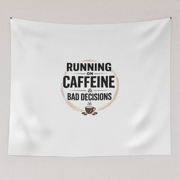 Item preview, Vintage Coffee Shirt for Coffee Lovers | Running On Caffeine & Bad Decisions designed and sold by SoulFlex.