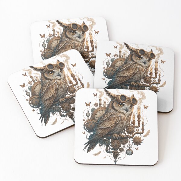 Item preview, Steampunk Owl Inventor designed and sold by Neural-canvas.