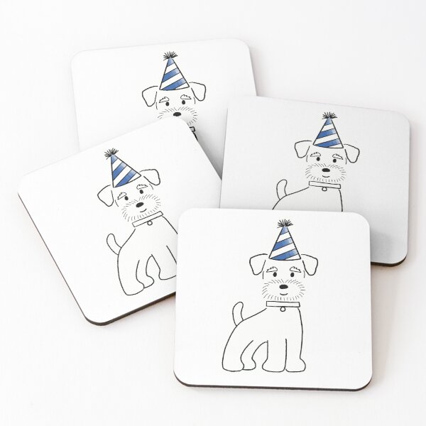 Item preview, Cute Schnauzer Birthday Dog | Minimal Party Puppy Illustration designed and sold by pinkstickstore.