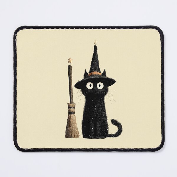 Item preview, Cute Little Black Cat Witch with Broom designed and sold by colorful-white.