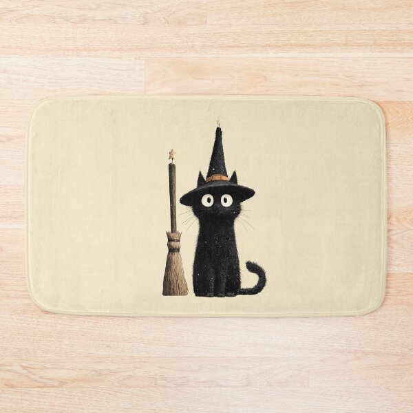 Item preview, Cute Little Black Cat Witch with Broom designed and sold by colorful-white.