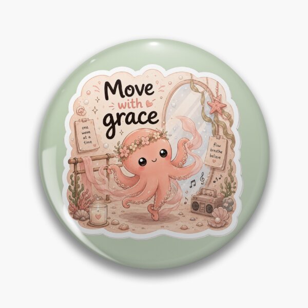 Item preview, Move with Grace Cute Octopus Sticker designed and sold by Snikdha.