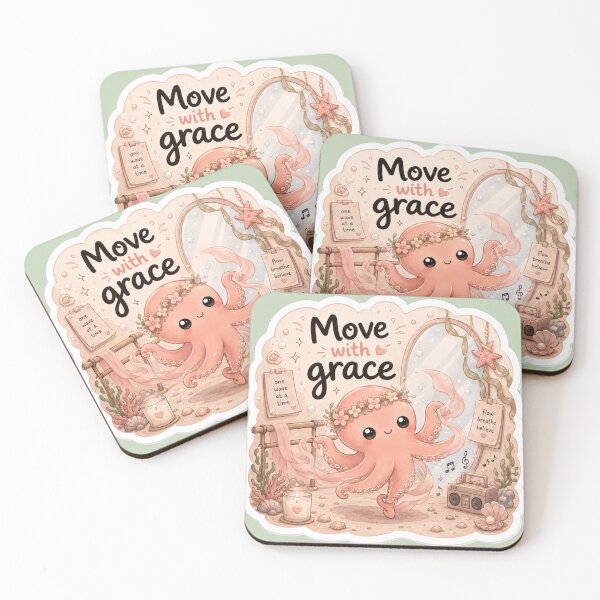 Item preview, Move with Grace Cute Octopus Sticker designed and sold by Snikdha.