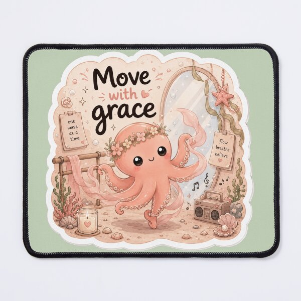 Item preview, Move with Grace Cute Octopus Sticker designed and sold by Snikdha.