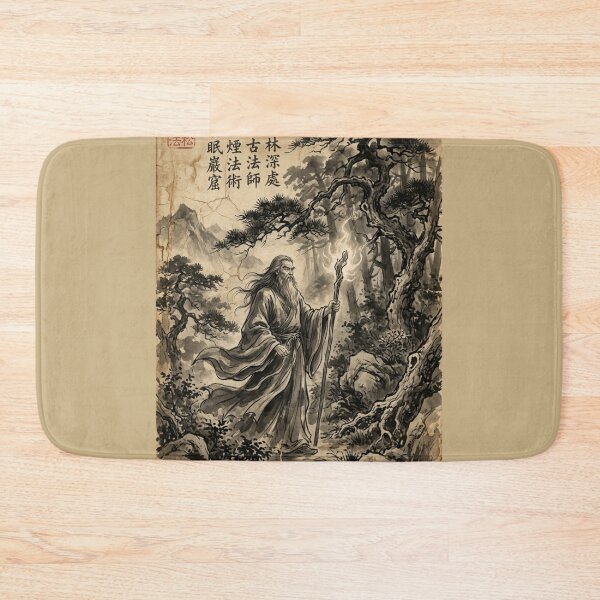 Item preview, Wise Wizard of the Mystic Woods Sumi-e Ink Wash designed and sold by DuckOddity.
