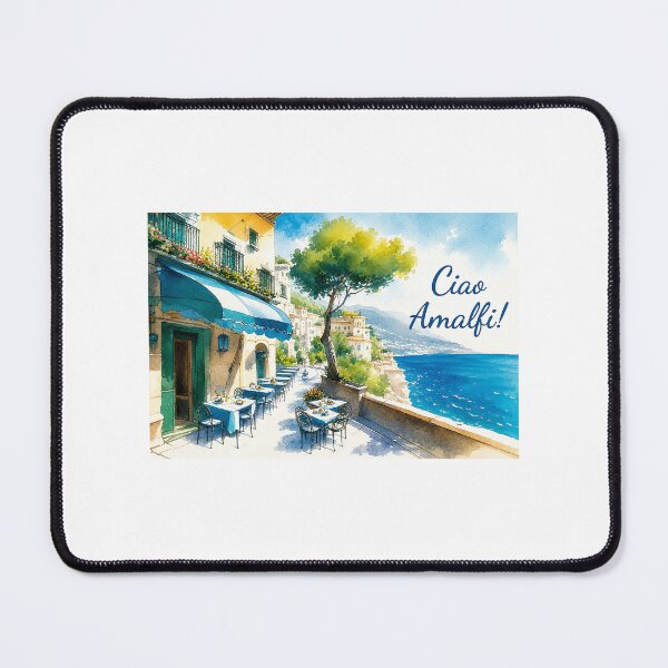 Item preview, Ciao Amalfi Watercolor Coastal Terrace designed and sold by Ramona-Gliga.