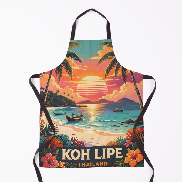 Item preview, Koh Lipe Thailand Retro Sunset Travel Poster – Andaman Sea Coastal Artwork designed and sold by Spirit of Siam.