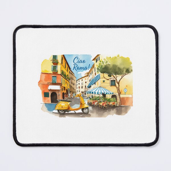 Item preview, Ciao Roma! - Vintage Italian Street Scene with Vespa and Café designed and sold by Ramona-Gliga.