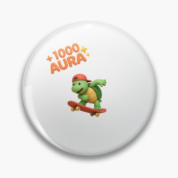 Item preview, 1000 Aura Cute 3D Skateboarding Turtle Sticker designed and sold by thazinart.