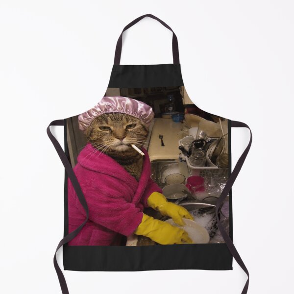 Item preview, Somebody Left One Fork Grumpy Dishwashing Cat Meme designed and sold by POD DYNASTY | Original Print On Demand T-Shirt Graphics.