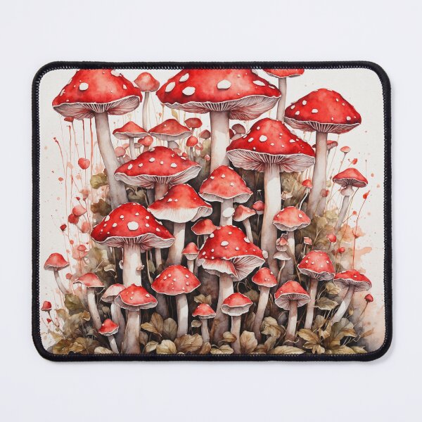 Item preview, Toadstool Mushrooms Watercolor Art — Nature Print designed and sold by RawNaturePrints.