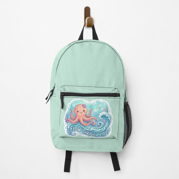 Item preview, Cute Peach Octopus - Flow Through Life Ocean Sticker designed and sold by Snikdha.