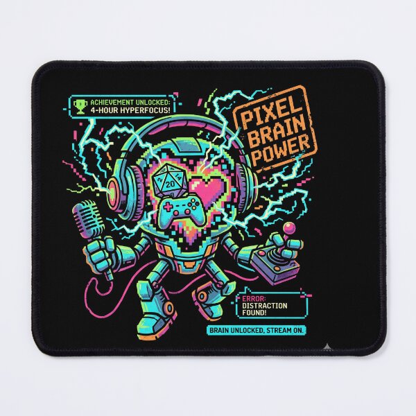 Item preview, Pixel Brain Power Graphic Tee designed and sold by Hanno0.