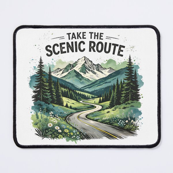Item preview, Take The Scenic Route Retro Mountain Road Travel Design designed and sold by Spirit of Siam.