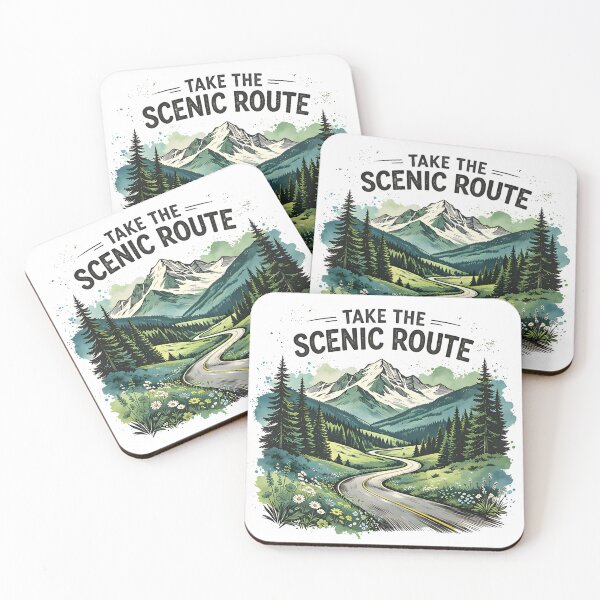 Item preview, Take The Scenic Route Retro Mountain Road Travel Design designed and sold by Spirit of Siam.