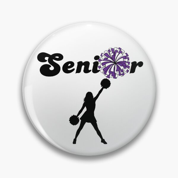 Item preview, Senior Cheerleader Silhouette with Purple & White Pom Pom designed and sold by JaymeOctober.