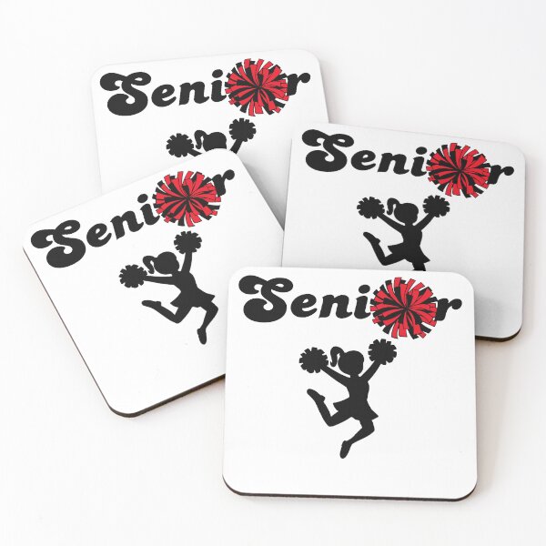Item preview, Senior Cheerleader Silhouette with Black & Red Pom Pom designed and sold by JaymeOctober.