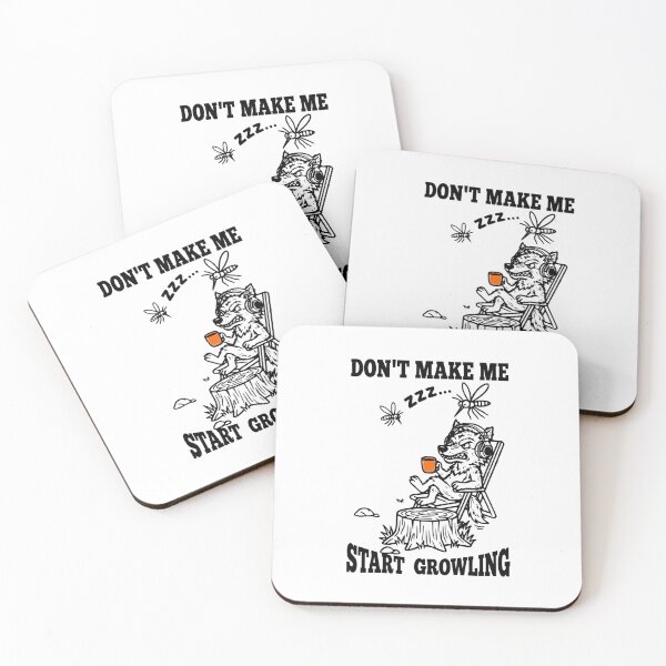 Item preview, Dont Make Me Start Growling Funny Wolf Coffee Orange Accent designed and sold by The Bold Line Studio.