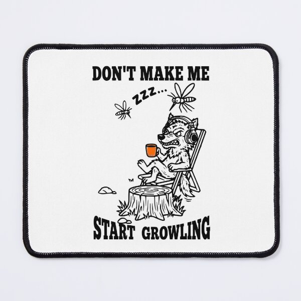 Item preview, Dont Make Me Start Growling Funny Wolf Coffee Orange Accent designed and sold by The Bold Line Studio.