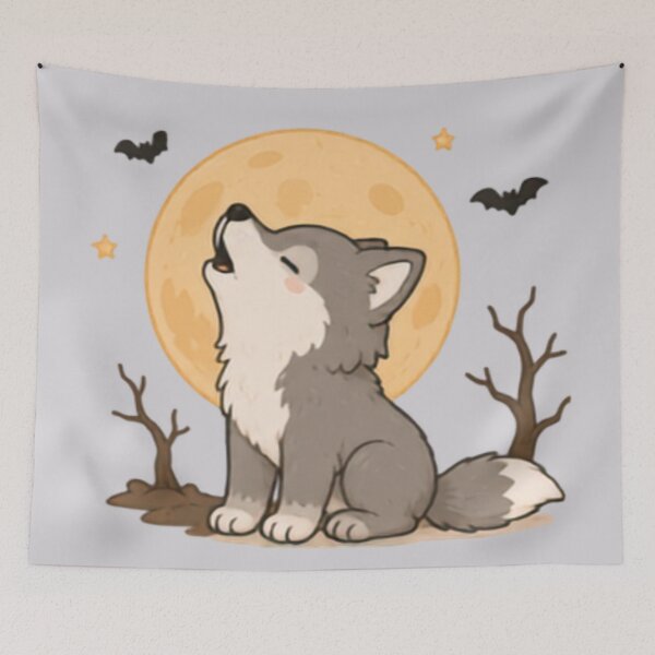 Item preview, Cute Spooky Moon Wolf designed and sold by MellowMunchkins.