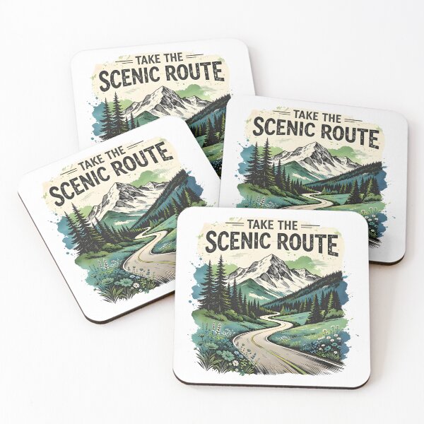 Item preview, Take The Scenic Route Retro Mountain Road Travel Design designed and sold by Spirit of Siam.