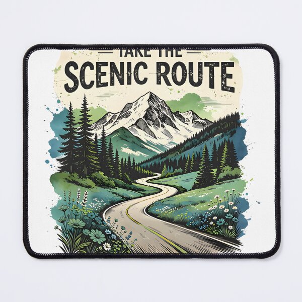 Item preview, Take The Scenic Route Retro Mountain Road Travel Design designed and sold by Spirit of Siam.