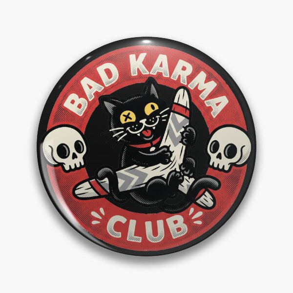 Item preview, Retro Black Cat Bad Karma Club Graphic T-Shirt designed and sold by AdyKurniawan.