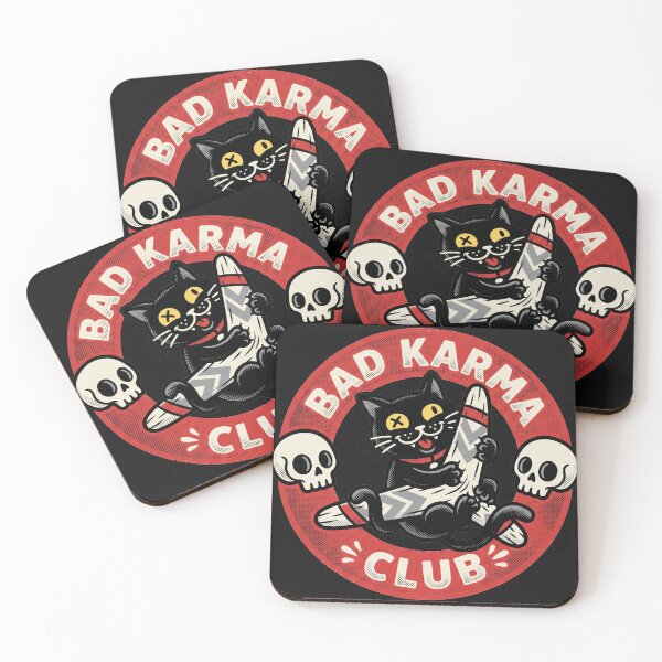 Item preview, Retro Black Cat Bad Karma Club Graphic T-Shirt designed and sold by AdyKurniawan.